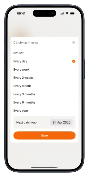 Catch-up interval settings