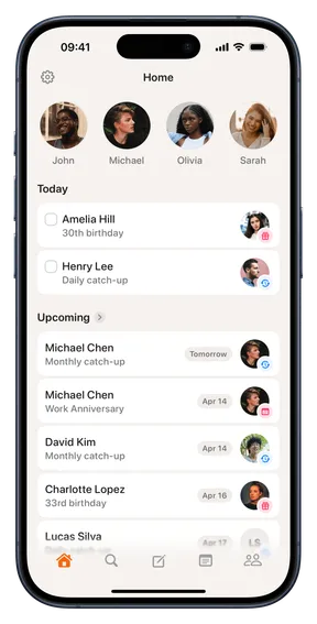 Friendzone home screen