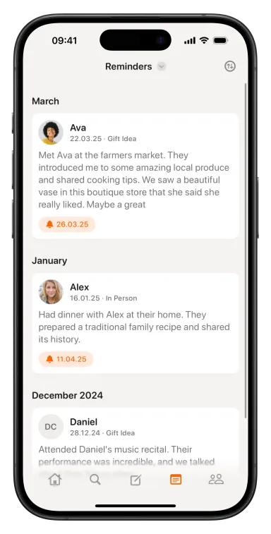 Reminders from notes